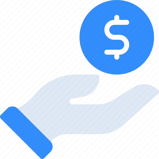 Monochrome, hand, coin, finance, business, investment, currency icon - Download on Iconfinder