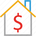 dollar sign, house, property, value