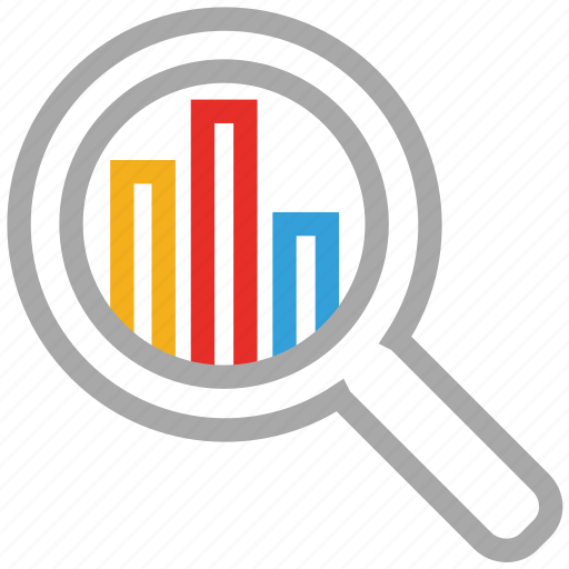 Statistic, analytics, chart, magnifier icon - Download on Iconfinder