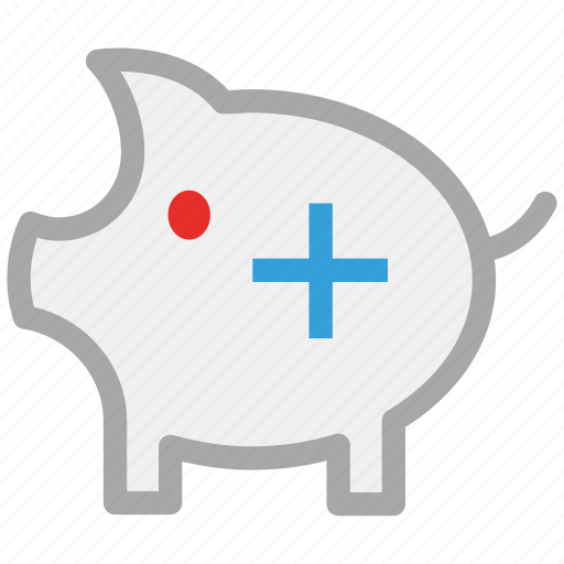 Piggy, piggy bank, savings, add sign icon - Download on Iconfinder