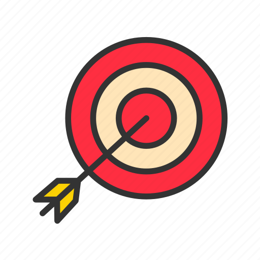 - on target, goal, sport, accurate, arrow, win, vector icon - Download on Iconfinder