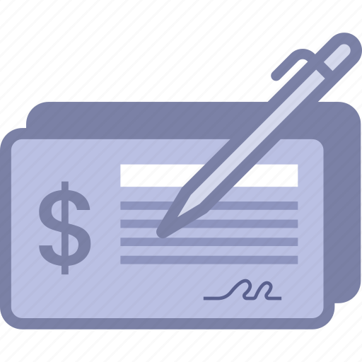 Cheque, pen, writing, paper, signature, money, bank icon - Download on Iconfinder