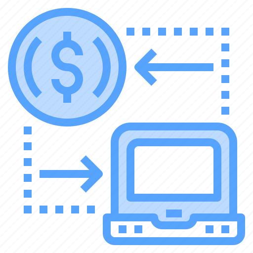 Arrow, laptop, money, online, payment, exchange icon - Download on Iconfinder