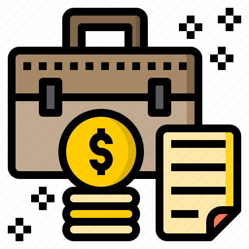 Bag, briefcase, coins, document, money icon - Download on Iconfinder