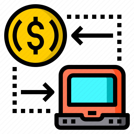 Arrow, exchange, laptop, money, online, payment icon - Download on Iconfinder