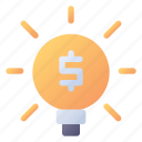 idea, financial, money, light, bulb, finance