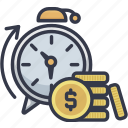 currency, dollar, finance, money, time, timer 