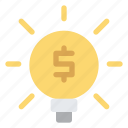 idea, financial, money, light, bulb, finance