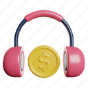 headphone, money, audio, dollar, headset, cash, speaker, sound 
