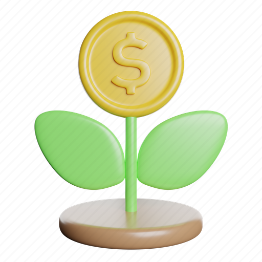 Growth, cash, statistics, analysis, report, finance 3D illustration - Download on Iconfinder