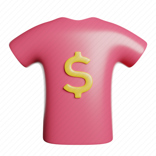 Shirt, cloth, cash, money, fashion 3D illustration - Download on Iconfinder