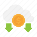 cloud, invest, dollar, weather, forecast, investment