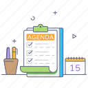 agenda, todo list, list, checklist, worksheet