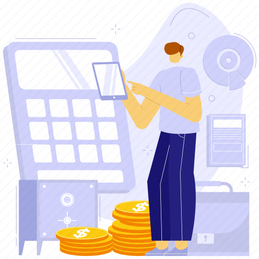 Financial, plan, management, money, finance, currency, calculate illustration - Download on Iconfinder