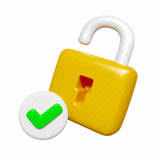 Protection, safe, safety, privacy, security, lock, unlock 3D illustration - Download on Iconfinder