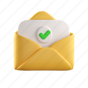 envelope, check, open, message, letter, mail, send, post 