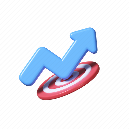 Arrow, target, goal, strategy, investment, aim, success 3D illustration - Download on Iconfinder