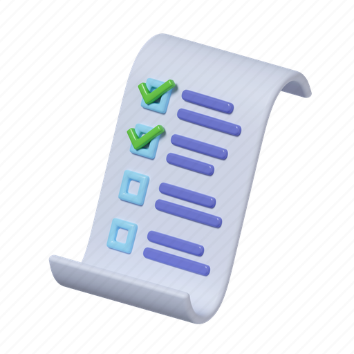 Check, checklist, plan, list, correct, complete, choice 3D illustration - Download on Iconfinder