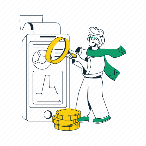 Evaluates, statistics, financial, project, chart, graph, analytics illustration - Download on Iconfinder
