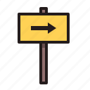 direction, right, sign, turn
