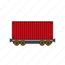 cargo, container, logistics, railway, shipping, transport, wagon