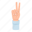 finger, hand, count, two, gesture 