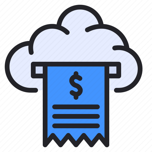 Cloud, bill, receipt, storage icon - Download on Iconfinder