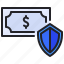 money, shield, protection, security, insurance 