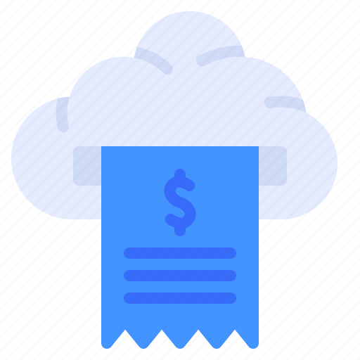 Cloud, bill, receipt, storage icon - Download on Iconfinder