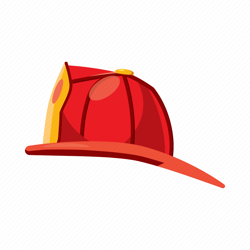 Cartoon, fire, firefighter, fireman, helmet, protection, safety icon - Down...