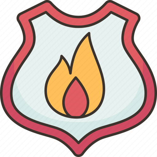 Fire, fighter, shield, protection, safety icon - Download on Iconfinder