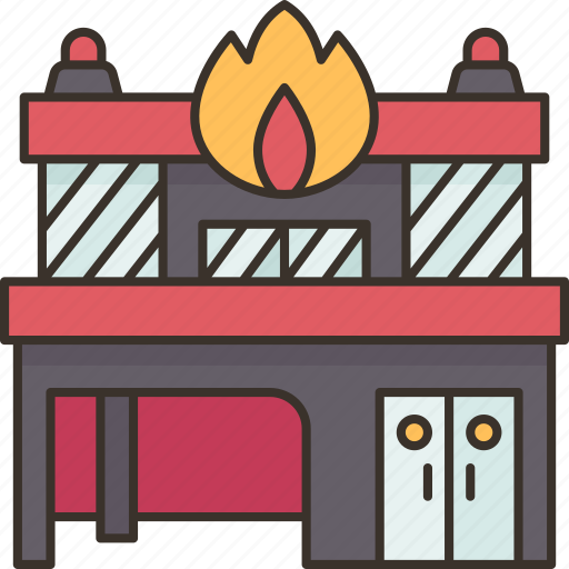 Fire, station, emergency, rescue, building icon - Download on Iconfinder