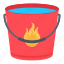 bucket, fire, firefighter, water 