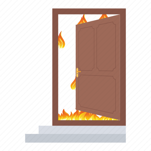 Burn, door, fire, house icon - Download on Iconfinder