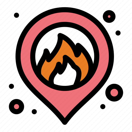 Fire, location, map icon - Download on Iconfinder