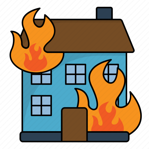 Firefighter, fire, house, burn icon - Download on Iconfinder