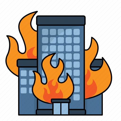 Firefighter, fire, building, burn icon - Download on Iconfinder