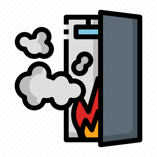 Burning, smoke, fire, door, emergency icon - Download on Iconfinder