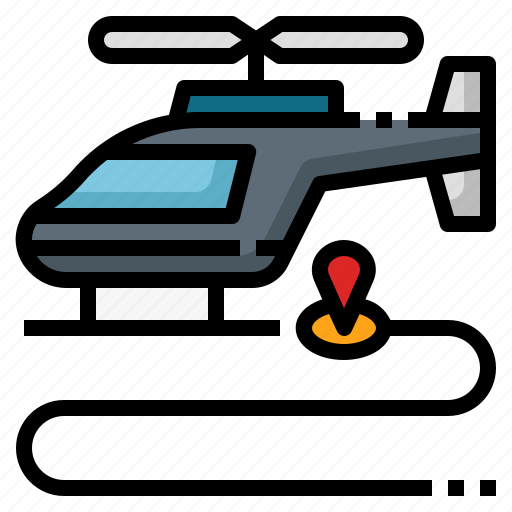 Explore, helicopter, flight, route, aviation, emergency icon - Download on Iconfinder