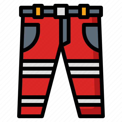 Pants, protective, equipment, fireman, firefighter, security icon - Download on Iconfinder