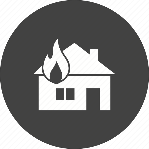 Burning, damage, fire, flame, heat, house, smoke icon - Download on Iconfinder