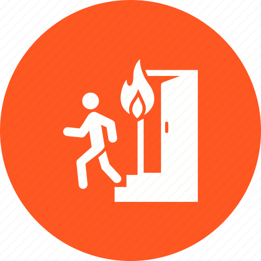 Emergency, evacuation, exit, fire, outdoors, run, running icon - Download on Iconfinder