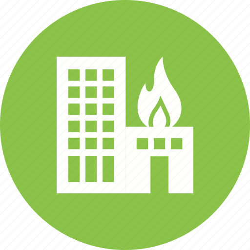 Building, burning, damage, fire, flame, heat, smoke icon - Download on Iconfinder