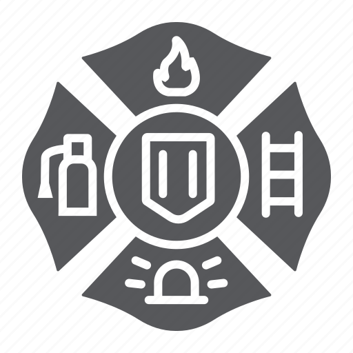 Badge, emblem, fire, firefighter, sign icon - Download on Iconfinder