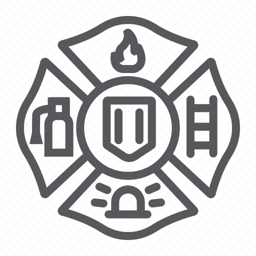Badge, emblem, fire, firefighter, sign icon - Download on Iconfinder