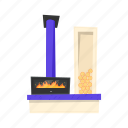 modern, fireplace, flat, icon, trendy, house, interior, fire, warm