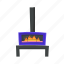 freestanding, flat, icon, fireplace, fire, burn, furniture, room, house 