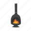 black, fireplace, flat, icon, fire, home, house, interior, wooden 