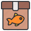 fish, package, box, delivery, present, sea, food, animal, pet 