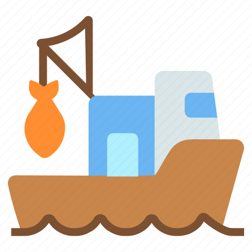 Fishing, fishing boat, fisherman, boat, ship, watercraft, transportation icon - Download on Iconfinder